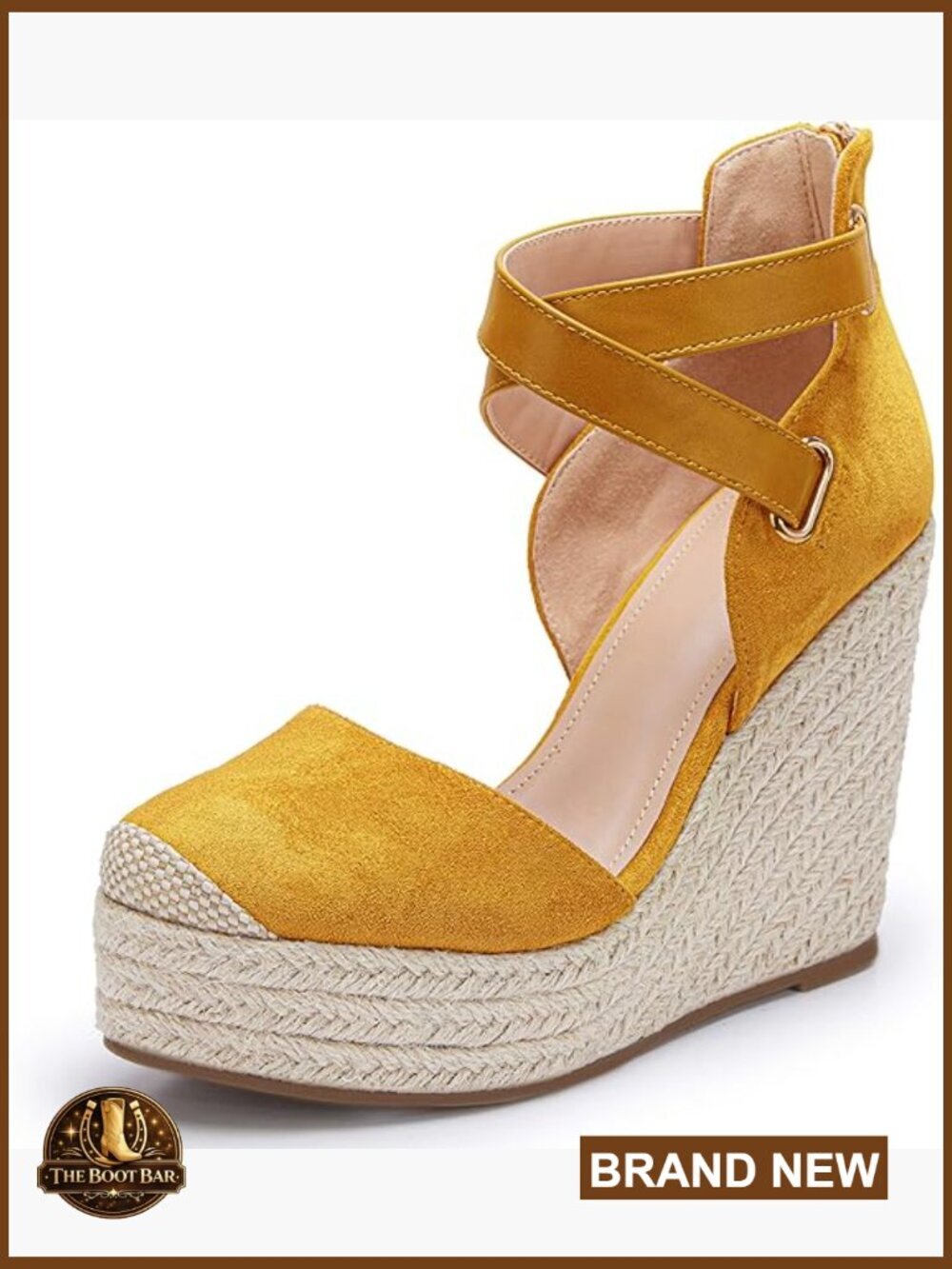 Wedge Espadrille Ankle Strap Closed Toe Platform Heeled Sandals